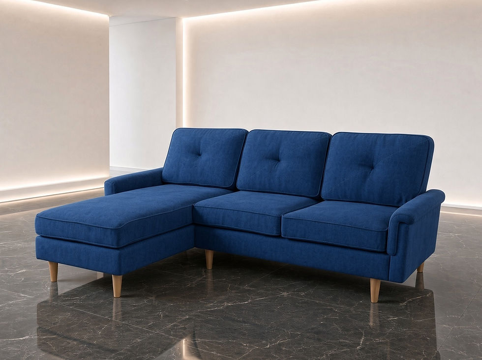 Space Efficient L Shaped Sectional Sofa blue