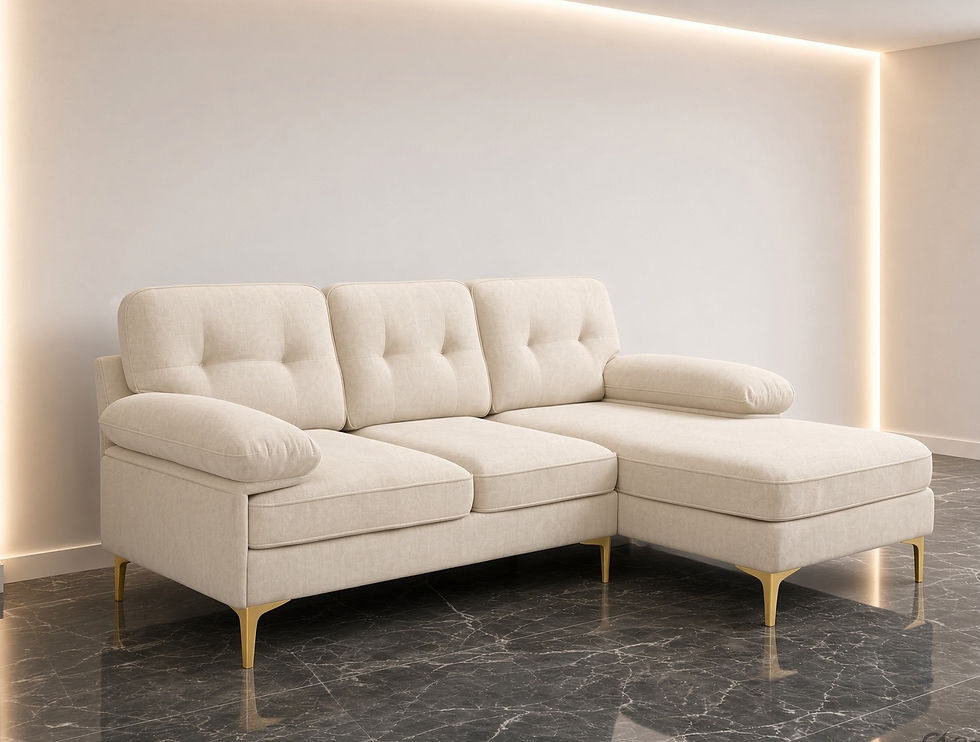Premium Comfort L Shaped Sectional Sofa cream
