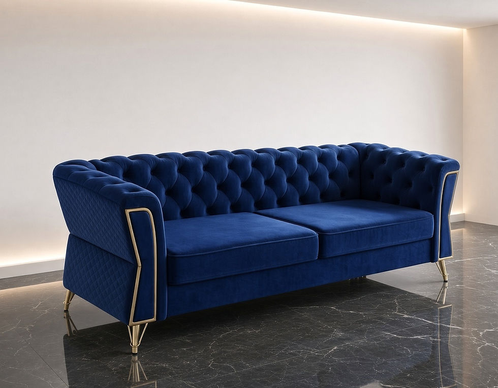 Superior Chesterfield 3 Seater Sofa Side View