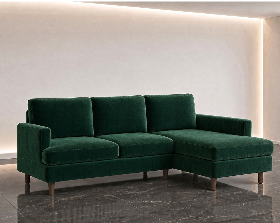 Thumbnail: Modern Fabric L Shape Sofa Online Green