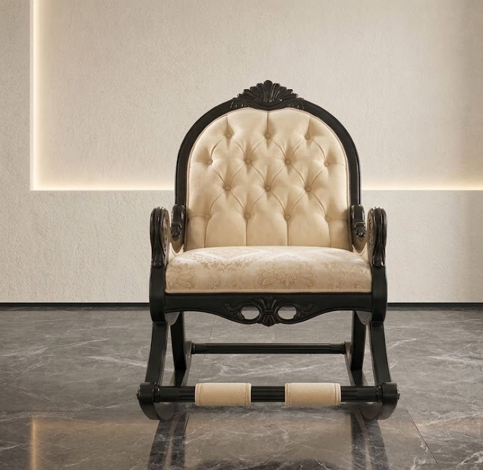 Thumbnail: Handcrafted Retro Wooden Rocking Chair8