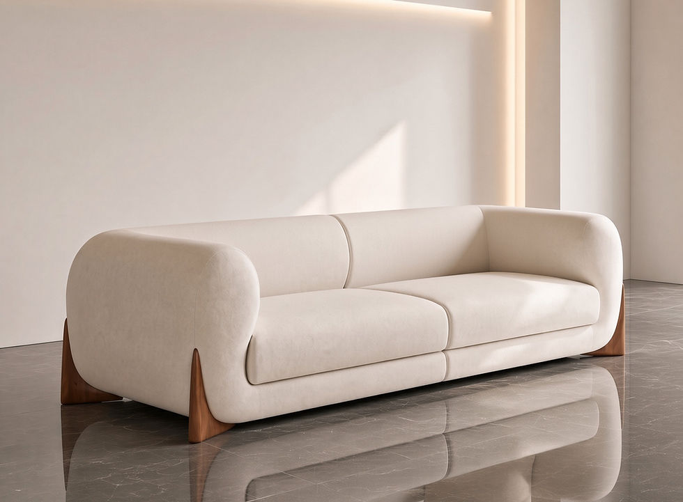 Boucle 3 Seater Sofa For Living Room Side View