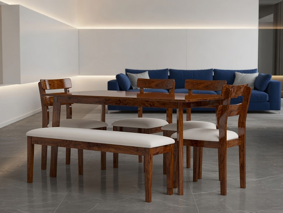 Thumbnail: Solid Wood 6 Seater Dining With Bench1