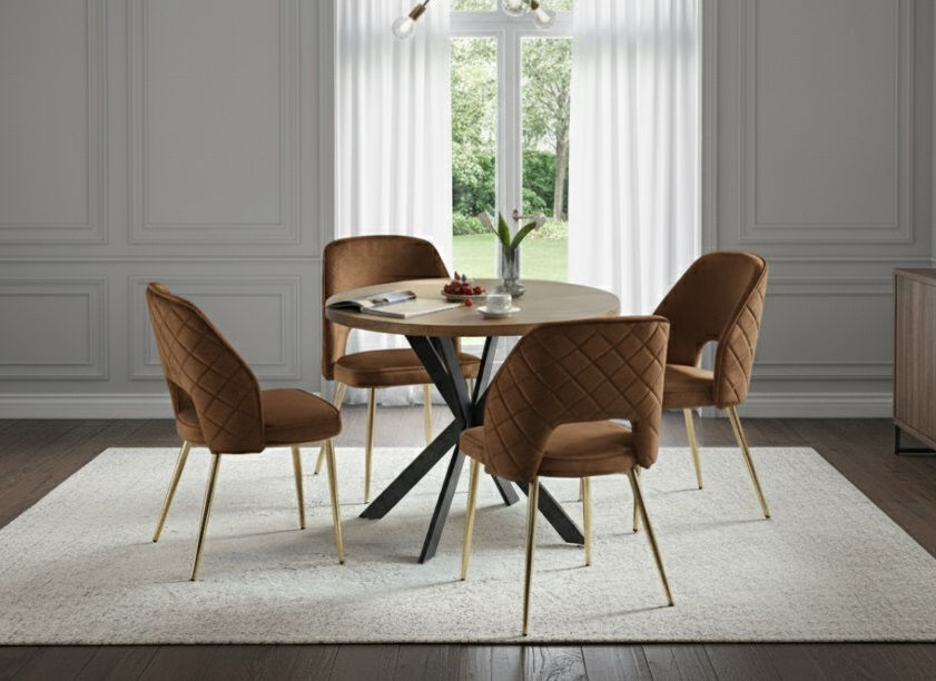 Thumbnail: Texas Round 4 Seater Dining Table Set2