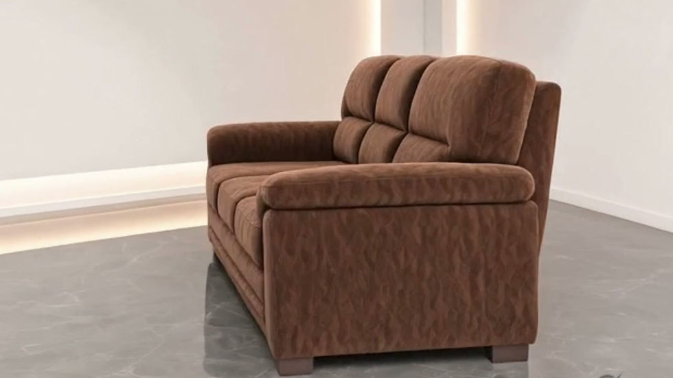 Thumbnail: Handcrafted Fabric 3 Seater Sofa Side View