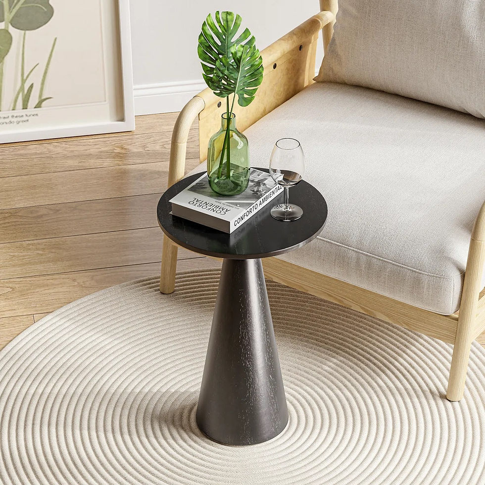 Thumbnail: Medal Solid Wood End Table Black Front