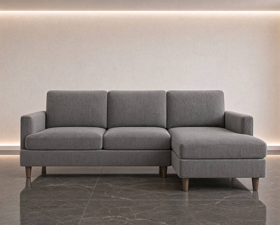 Thumbnail: Modern Fabric L Shape Sofa Online Grey Front