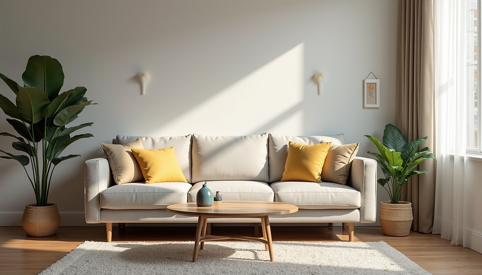 A luxurious three-seater sofa with elegant design in a stylish living room