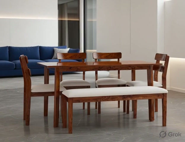 Thumbnail: Solid Wood 6 Seater Dining With Bench9