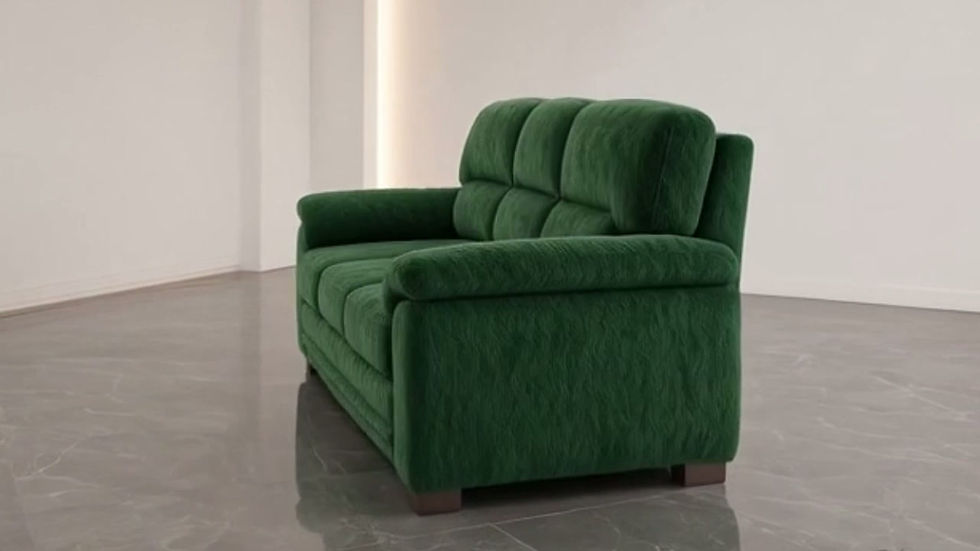 Thumbnail: Handcrafted Fabric 3 Seater Sofa Side View