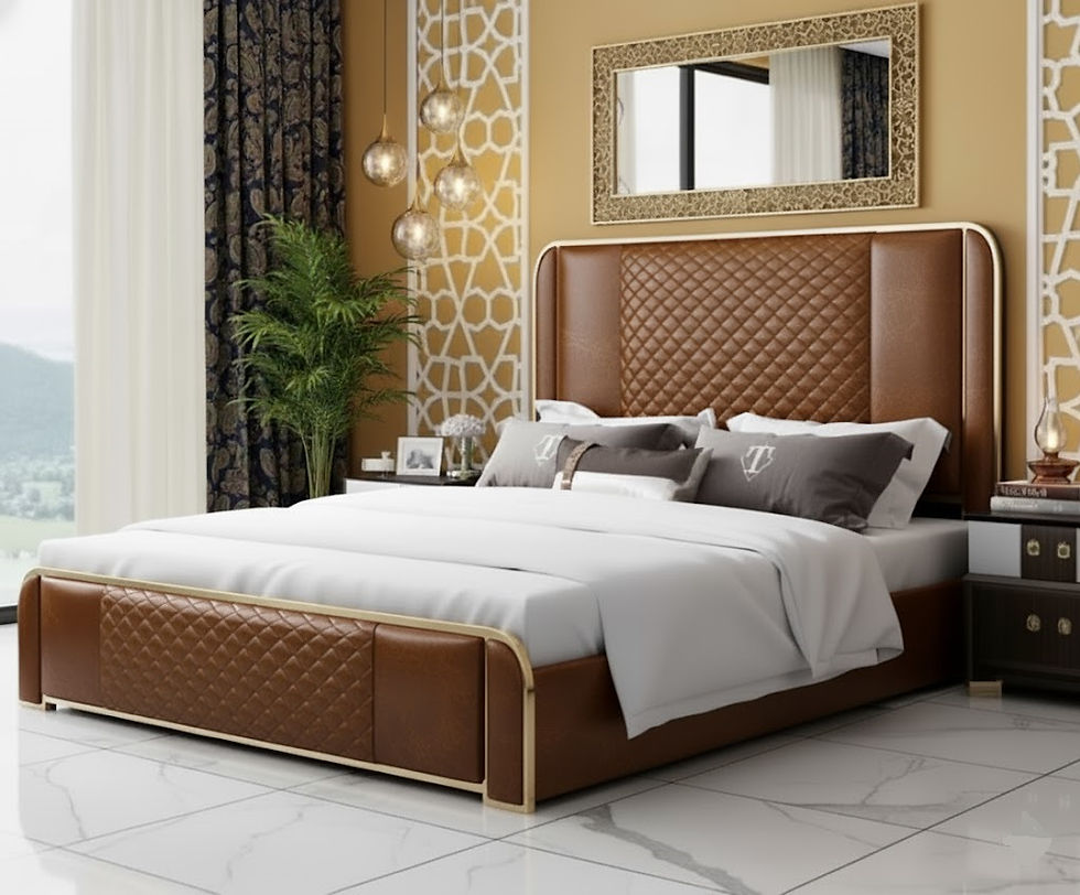 Thumbnail: Premium Straight Upholstery Double Bed Online Nearby