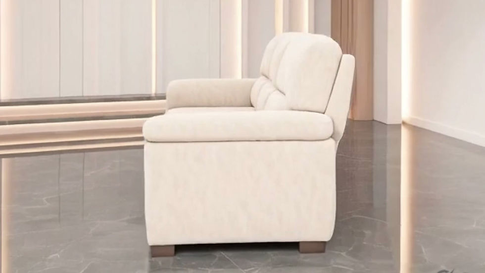 Thumbnail: Handcrafted Fabric 3 Seater Sofa Side View