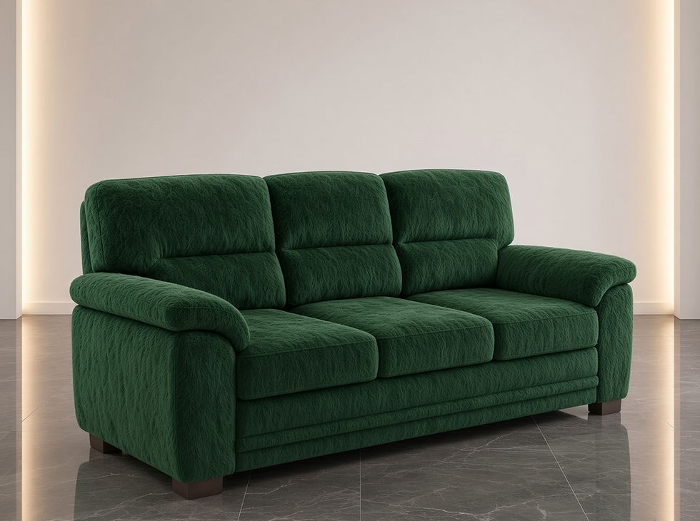 Thumbnail: Handcrafted Fabric 3 Seater Sofa Side View