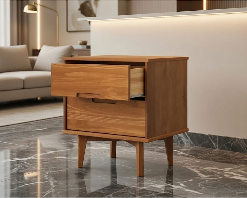 Solid Wood Nightstand with Drawer