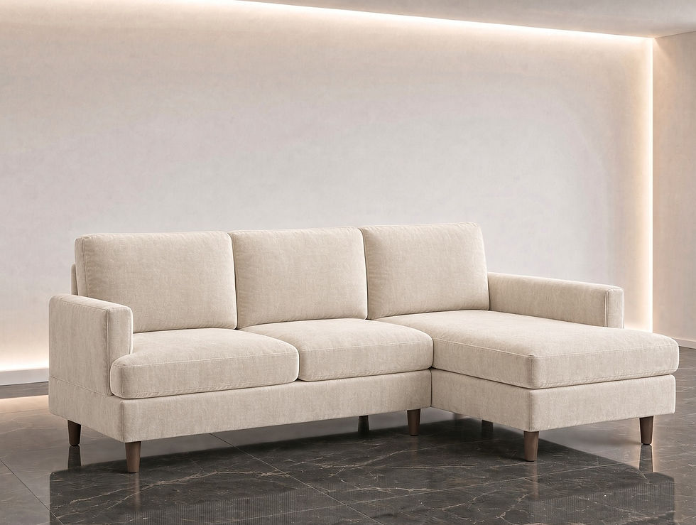 Thumbnail: Modern Fabric L Shape Sofa Online Cream