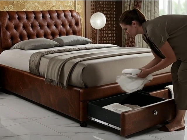 Thumbnail: Premium Miami Double Bed With Drawers Online Noida