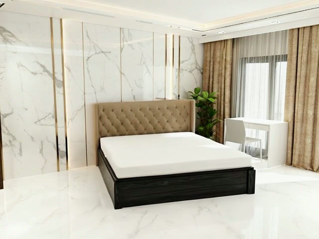 Thumbnail: Buy Wooden Upholstered Bed With Hydraulic Storage13