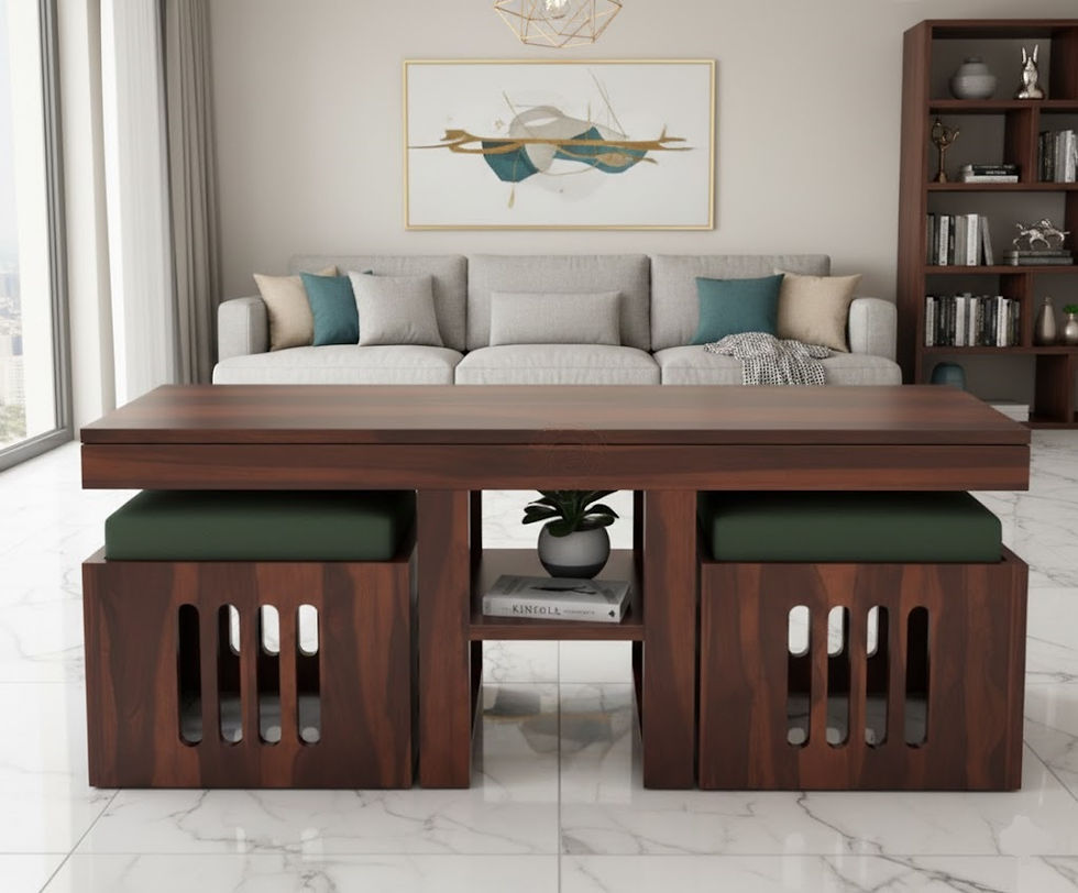 Thumbnail: Wooden Coffee Table With Stool Seating3