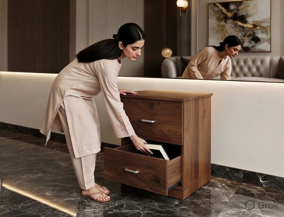 Thumbnail: Premium Wooden Bedside Table With 2 Drawers7