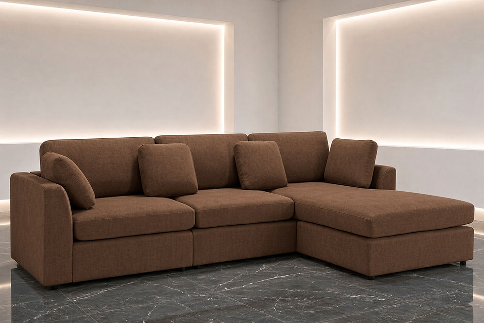 Contemporary L Shaped Sectional Sofa brown