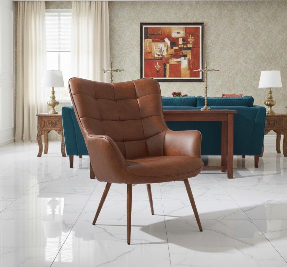 Premium Upholstered Leather Bedroom Chair Online