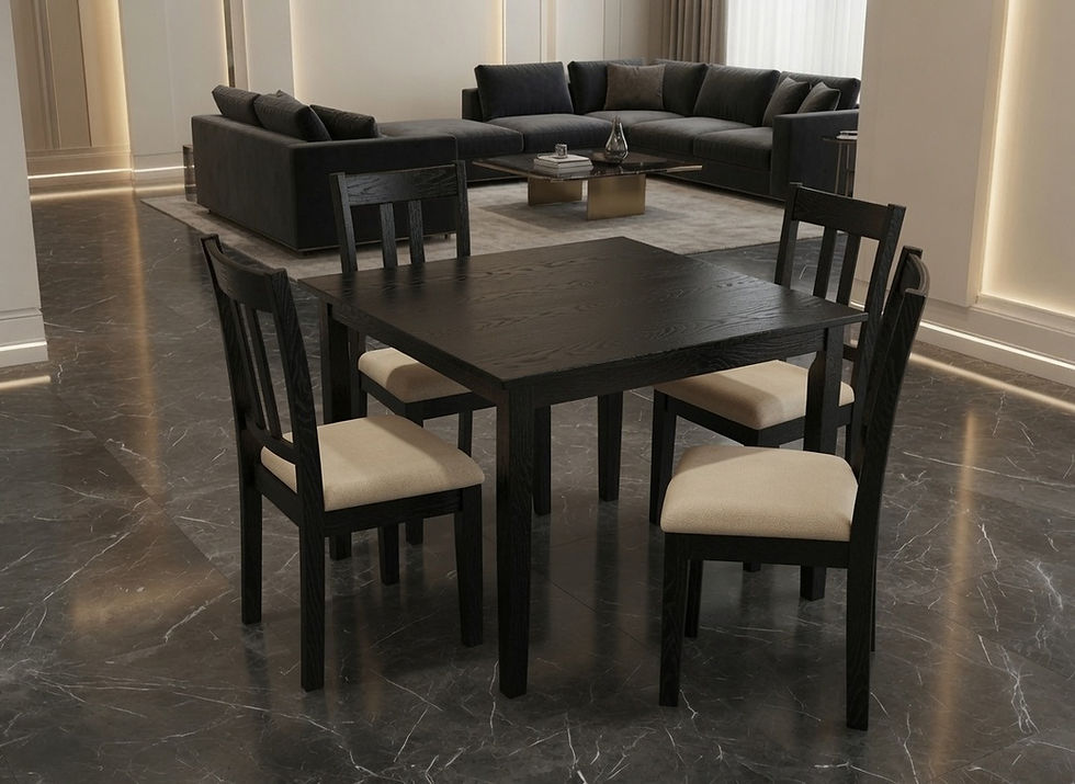 Thumbnail: Elegant 4 Seater Wooden Dining Table Set2