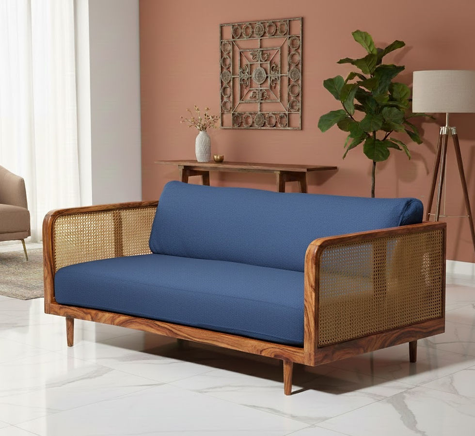 Thumbnail: Premium Contemporary Rattan Cane 3 Seater Sofa Online India