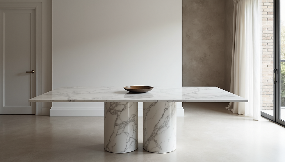 Classic White Marble Elegance Dining Table