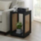 Sunny Solid Wood Side Table Black