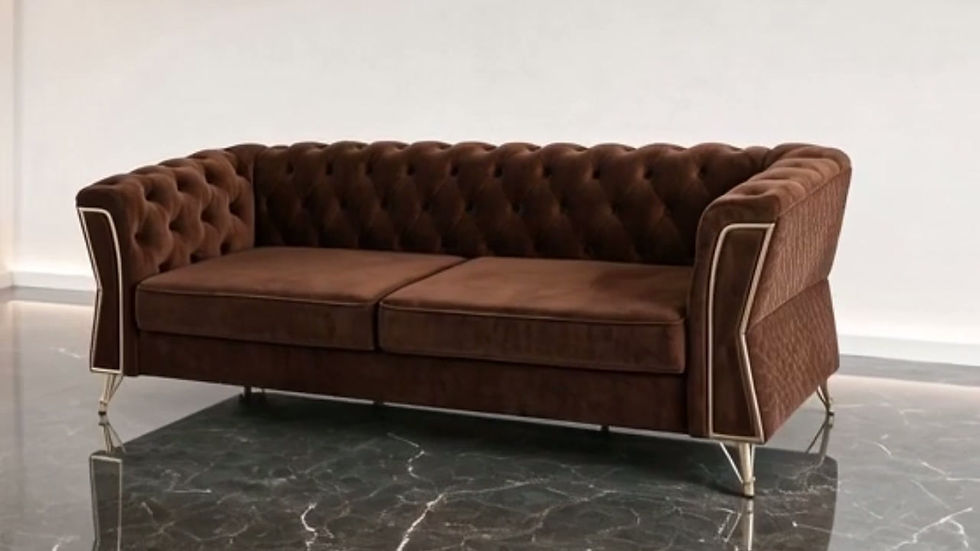 Thumbnail: Superior Chesterfield 3 Seater Sofa Side View
