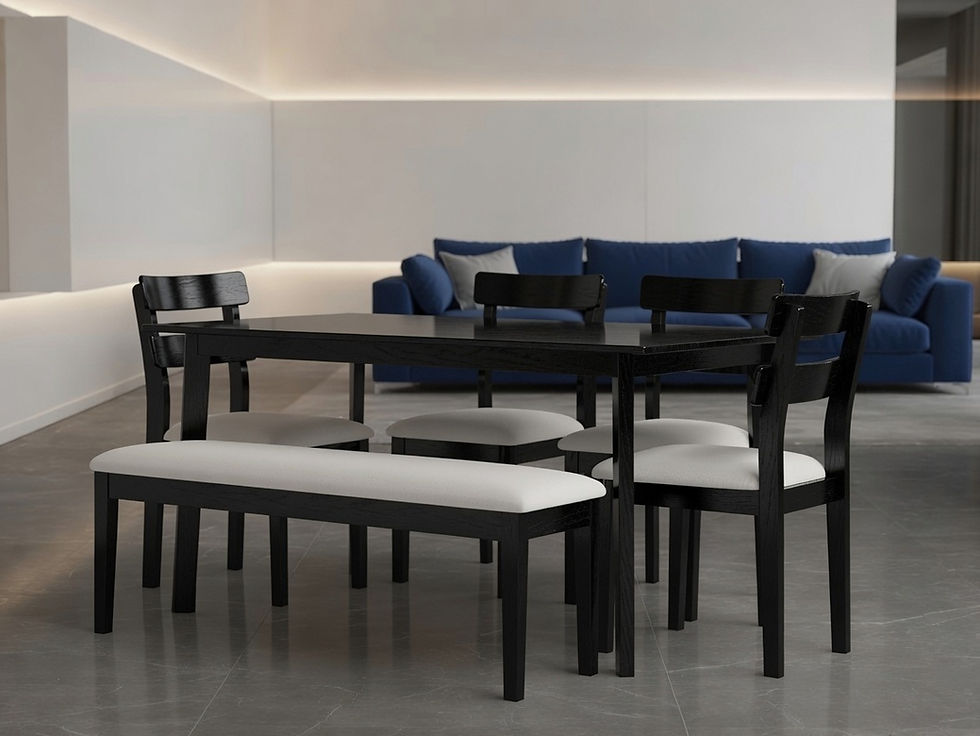 Thumbnail: Solid Wood 6 Seater Dining With Bench2