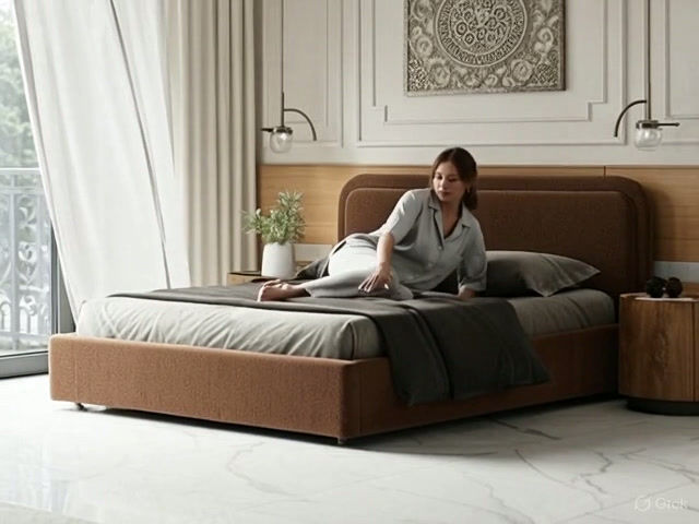 Thumbnail: Premium Maldive Upholstered Double Bed Online Noida