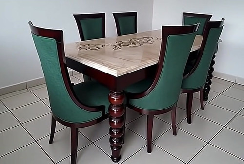 Buy Picaso Seat Marble Top Dining Table || Free Delivery || Up
