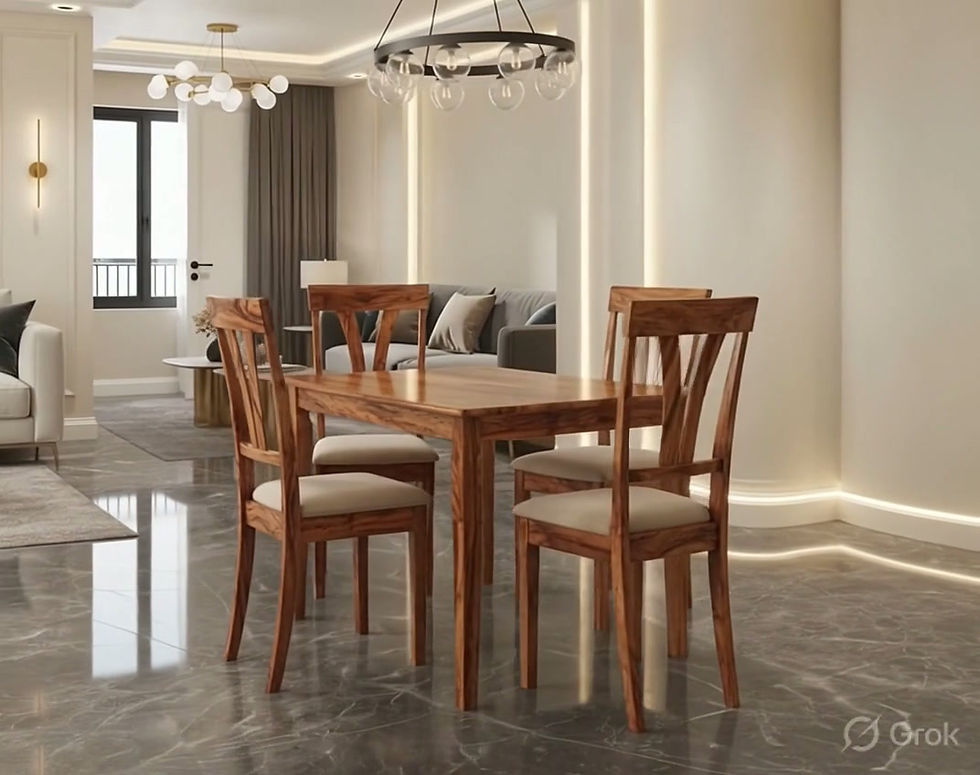 Thumbnail: Premium 4 Seater Wooden Dining Table Set5