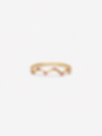 18k yellow gold zigzag ring set with rare natural red diamonds