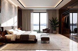 Miami custom design master bedroom closet with glass doors by VelArt, South Florida