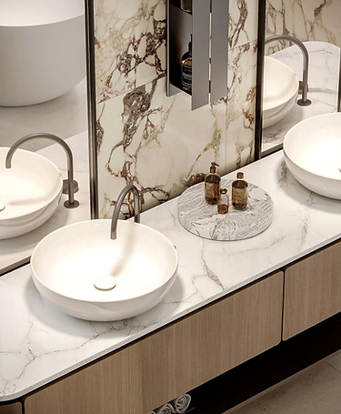 White bathroom countertop