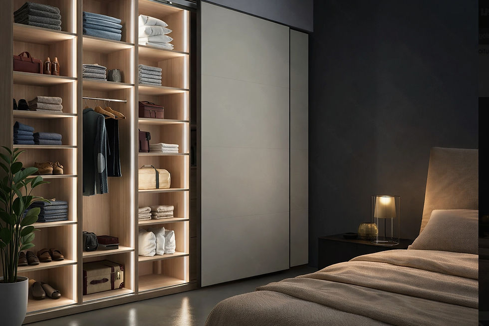 VelArt custom modern built-in closet with doors, Miami