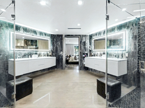 Modern design white double sink vanities