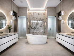 Custom design modern bathroom floating vanities, South Florida