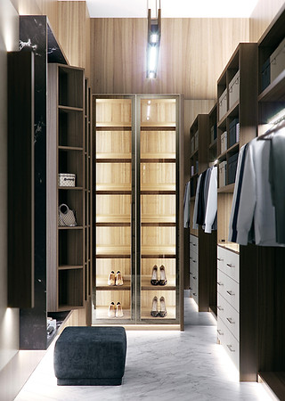 Custom Design Closet with LED Lights by VelArt, South Florida