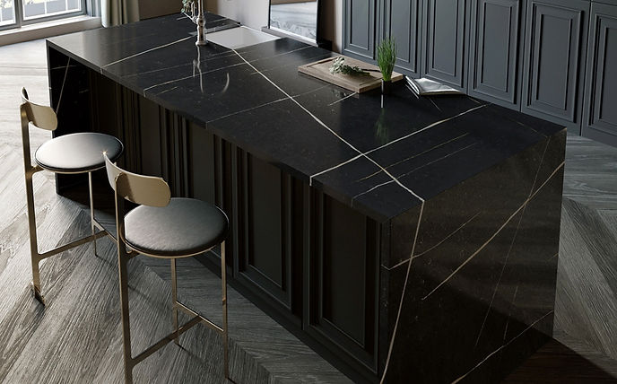 Caesarstone porcelain kitchen island