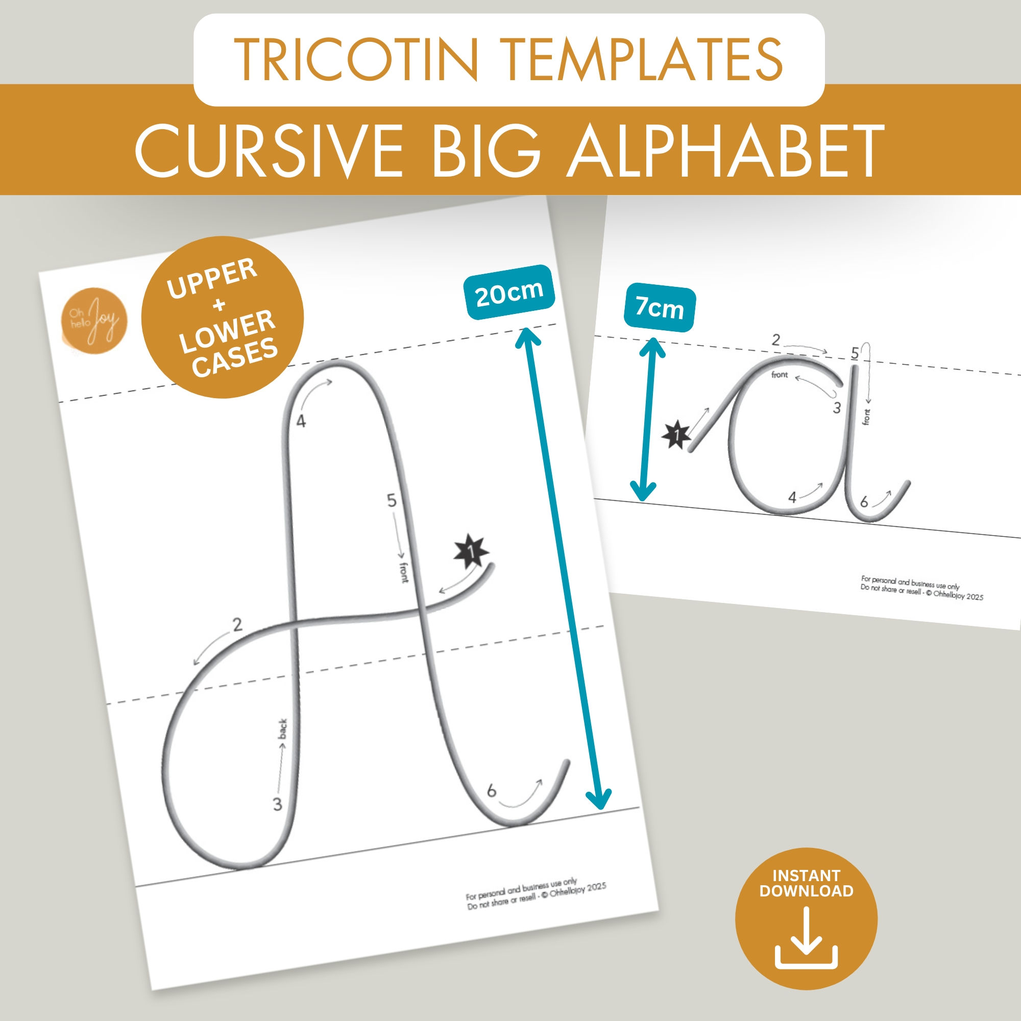 BIG Cursive alphabet template