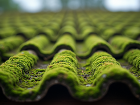roof tiles covered in moss
