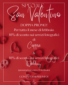 Promo San Valentino servizi fotografici di coppia e wedding