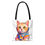 Thumbnail: Astronaut Cat Beach-Ready Tote Bag in 3 Sizes and 5 Handle Colors 