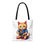 Thumbnail: Gamer Cat Beach-Ready Tote Bag in 3 Sizes and 5 Handle Colors 