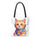 Thumbnail: Astronaut Cat Beach-Ready Tote Bag in 3 Sizes and 5 Handle Colors 