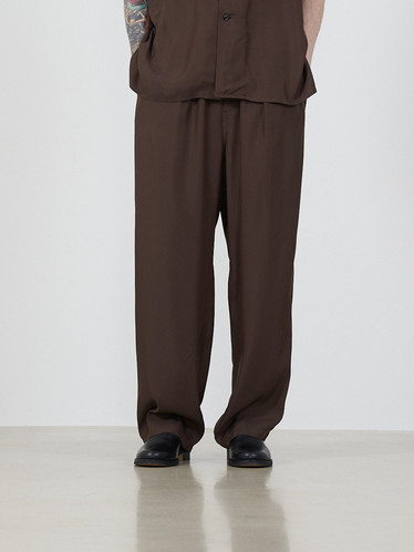 CUPRO POLYESTER WASHABLE CHAMBRAY TIWLL EASY PANTS | YOKE