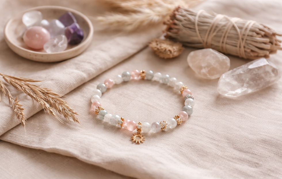 Bracelet en pierres naturelles entouré de minéraux - créations  énergétiques Secret Animal